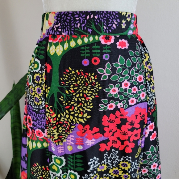 VTG 70s Psychedelic Floral Print Skirt - Picture 2 of 9